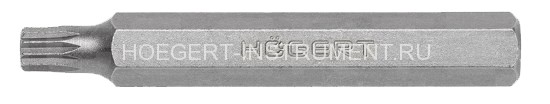 Бита SPLINE М10, 75 мм, сталь S2, Hoegert HT1S890
