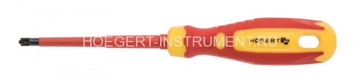 Отвертка диэлектрическая крестовая для автоматов PH1/SL5х100 мм, VDE 1000V, сталь CrMo, Hoegert HT1S973