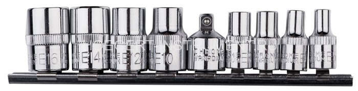 Набор торцевых головок Torx 1/4", 3/8", 9 предметов, Hoegert HT1A884
