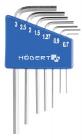 Набор Г-образных ключей  0,71-3 мм, CrV , 7 шт., Hoegert HT1W800