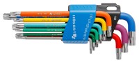 Набор угловых удлиненных ключей TORX с цветной маркировкой, Т10-Т50, 9 шт., Hoegert HT1W817